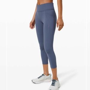 NWT Lululemon Time to Sweat Crop Ink Blue
